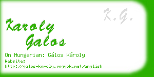 karoly galos business card