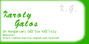 karoly galos business card